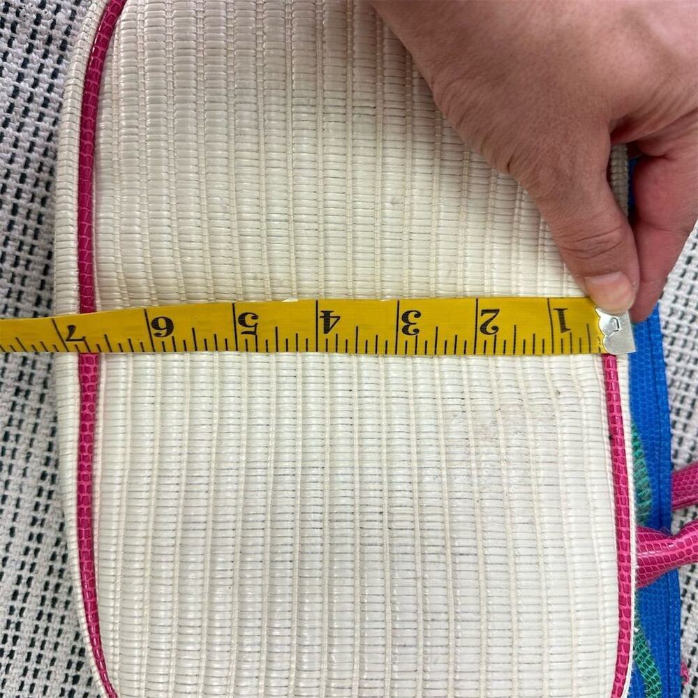 Vintage Rainbow 80s 90s Shoulder Bag‎ Woven Straw Maximalist Colorful Retro - Picture 6 of 14